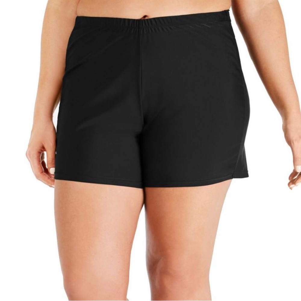Island Escape Women's Slimming Beachwear Swim Shorts Black 22W